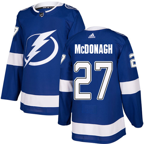 Adidas Men Tampa Bay Lightning 27 Ryan McDonagh Blue Home Authentic Stitched NHL Jersey